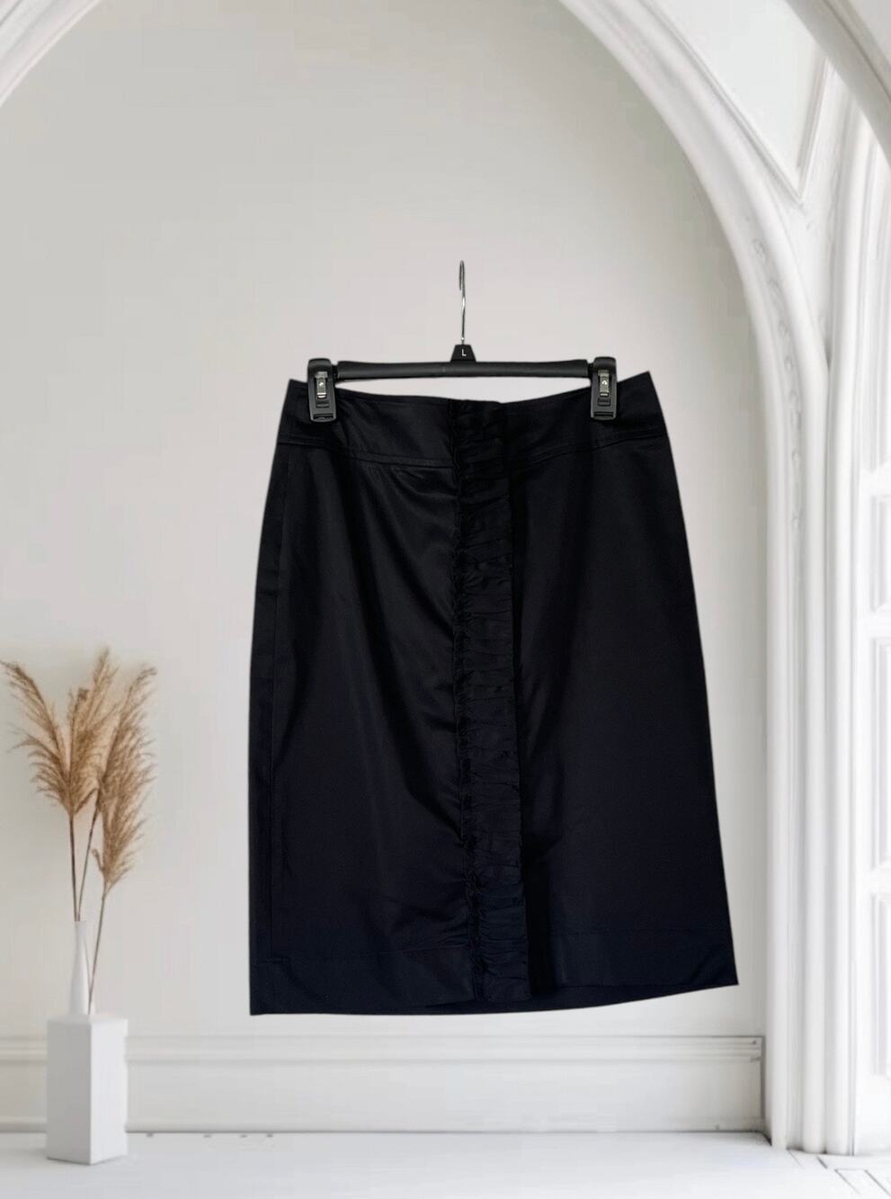 Talbots Button Down Classy Skirt Black Knee Length Size 8